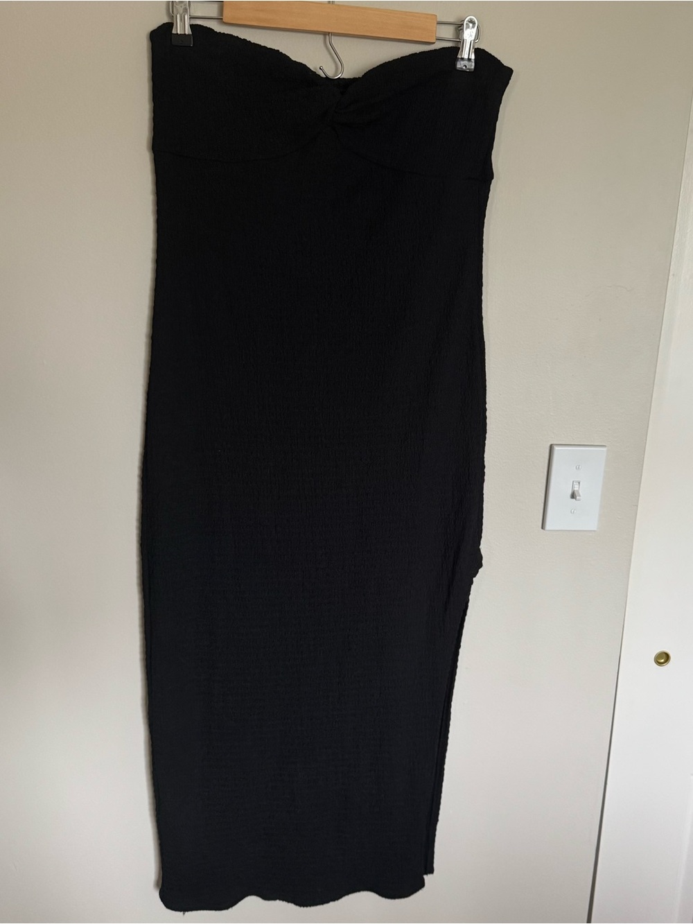 Wild Fable Strapless Twist Detail Knit Tube Midi Bodycon Dress Black Size L